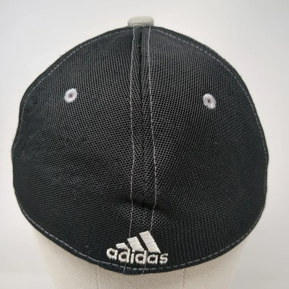 Adidas Baseball Cap Black One Size Fitted Stretch Fit Climalite Logo Hat